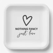 Nichts Extravagant nur Liebe Minimalistisch Hochze Pappteller (Vorderseite)