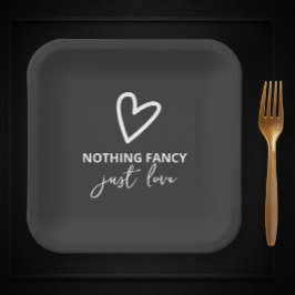 Nichts Extravagant nur Liebe Minimalistisch Hochze Pappteller