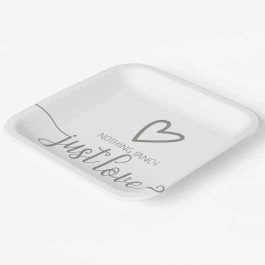 Nichts Extravagant nur Liebe Minimalistisch Hochze Pappteller (Gewinkelt)