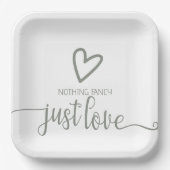 Nichts Extravagant nur Liebe Minimalistisch Hochze Pappteller (Vorderseite)