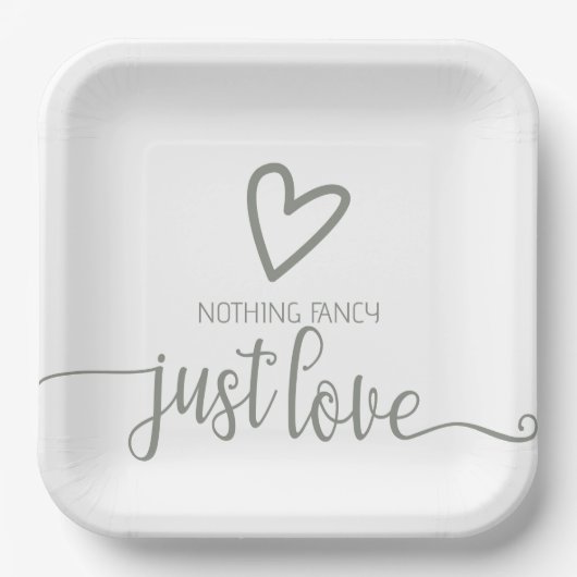Nichts Extravagant nur Liebe Minimalistisch Hochze Pappteller (Vorderseite)