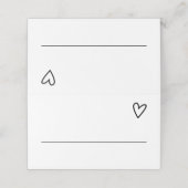 Nichts Extravagant nur Liebe Minimalistisch Hochze Platzkarte (Außenseite Aufgefaltet)