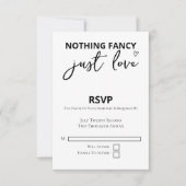 Nichts Extravagant nur Liebe Minimalistisch Hochze RSVP Karte (Vorderseite)