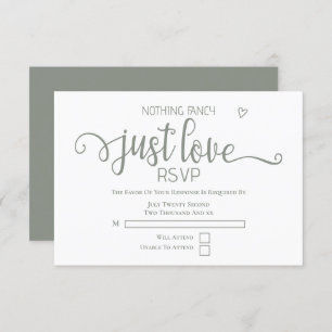 Nichts Extravagant nur Liebe Minimalistisch Hochze RSVP Karte