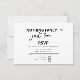 Nichts Extravagant nur Liebe Minimalistisch Hochze RSVP Karte