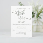 Nichts Extravagant nur Liebe Minimalistisch Hochze RSVP Karte (Stehend Vorderseite)