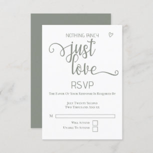 Nichts Extravagant nur Liebe Minimalistisch Hochze RSVP Karte