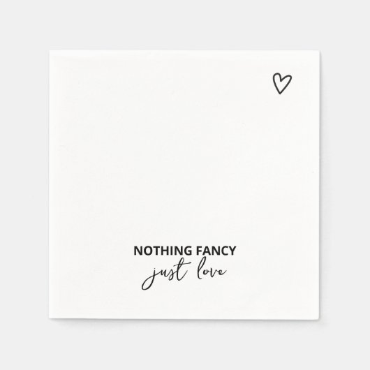 Nichts Extravagant nur Liebe Minimalistisch Hochze Serviette (Vorderseite)