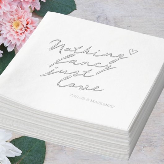 Nichts Extravagant nur Liebe Minimalistisch Hochze Servietten Mit Folie