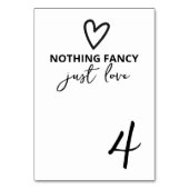 Nichts Extravagant nur Liebe Minimalistisch Hochze Tischnummer (Vorderseite)