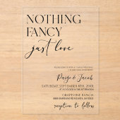 Nichts Extravagant nur Liebe Minimalistisch Lässig Acryleinladungen (Vorderseite)