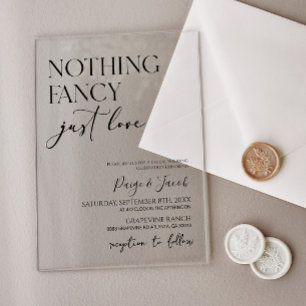 Nichts Extravagant nur Liebe Minimalistisch Lässig Acryleinladungen