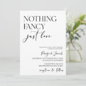 Nichts Extravagant nur Liebe Minimalistisch Lässig Einladung (Stehend Vorderseite)