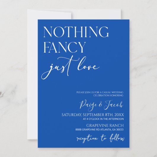 Nichts Extravagant nur Liebe Minimalistisch Lässig Einladung (Vorderseite)