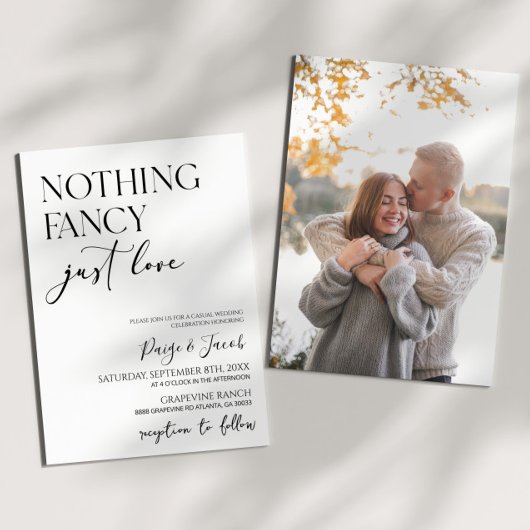 Nichts Extravagant nur Liebe Minimalistisch Lässig Einladung