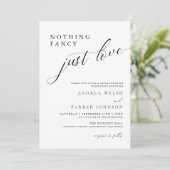 Nichts Extravagant nur Liebe Minimalistisch Lässig Einladung (Stehend Vorderseite)