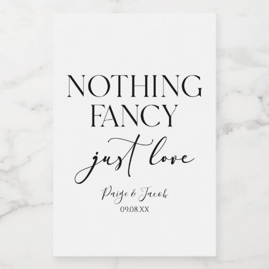 Nichts Extravagant nur Liebe Minimalistisch Lässig Weinetikett (Einzelnes Label)