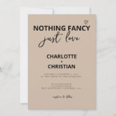 Nichts Extravagant nur Liebe Minimalistische Kraft Einladung (Vorderseite)