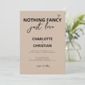 Nichts Extravagant nur Liebe Minimalistische Kraft Einladung (Stehend Vorderseite)