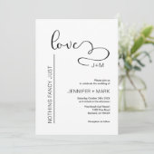 Nichts Extravagant nur Liebe Minimalistisches Herz Einladung (Stehend Vorderseite)