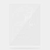 Nichts Extravagant nur Liebe Moderne Hochzeitswill Acrylschild (Vorderseite)