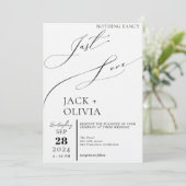 Nichts Extravagant Nur Liebe moderne Kalligraphie  Einladung (Stehend Vorderseite)