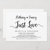 Nichts Extravagant, nur Liebe, moderne rustikale E Einladung (Vorne/Hinten)