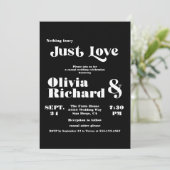 Nichts Extravagant nur Liebe Moderne Typografie Ho Einladung (Stehend Vorderseite)