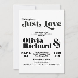 Nichts Extravagant nur Liebe Moderne Typografie Ho Einladung