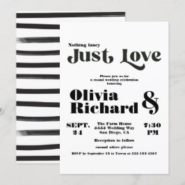Nichts Extravagant nur Liebe Moderne Typografie Ho Einladung