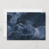 Nichts Extravagant nur Liebe | Moody Navy Blue Wed Einladung (Rückseite)