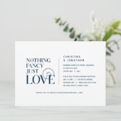 Nichts Extravagant, nur Liebe, Navu Blue, Elopemen Einladung (Stehend Vorderseite)