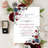 Nichts Extravagant nur Liebe Navy Blue Burgundy Einladung