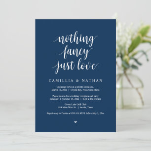 Nichts Extravagant nur Liebe, Navy Blue, Elopement Einladung