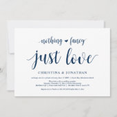 Nichts Extravagant, nur Liebe, Navy Blue, Eloption Einladung (Vorderseite)