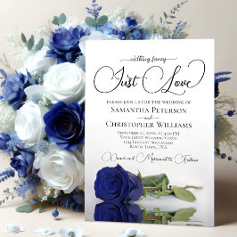 Nichts Extravagant nur Liebe Navy Blue Rose Hochze Einladung