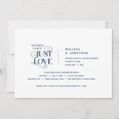 Nichts Extravagant, nur Liebe, Navy Blue, Wed Elop Einladung (Vorderseite)