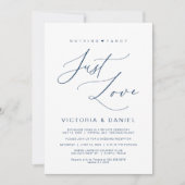 Nichts Extravagant nur Liebe, Navy Blue, Wed Elopt Einladung (Vorderseite)