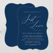 Nichts Extravagant nur Liebe, Navy Blue, Wed Elopt Einladung (Vorne/Hinten)