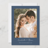 Nichts Extravagant nur Liebe Navy Blue Wedding Fot Einladung (Rückseite)