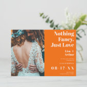 Nichts extravagant nur Liebe Orange Foto Save the Save The Date (Stehend Vorderseite)