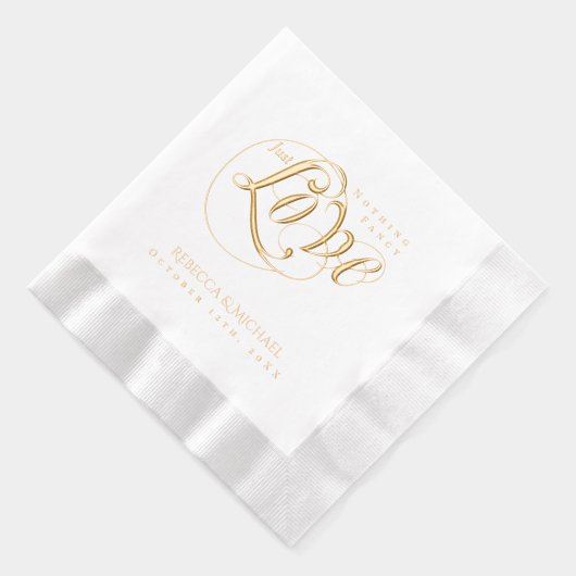 Nichts Extravagant nur Liebe Personalisiert Hochze Servietten Mit Folie (Rechts)