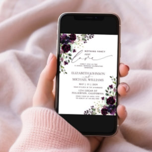 Nichts Extravagant nur Liebe Plum Lila Lässiges Fo Einladung