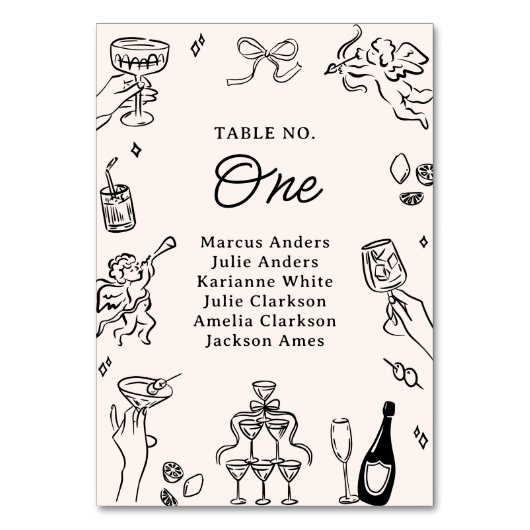 Nichts Extravagant, nur Liebe Quirky & Whimsical Tischnummer (Rückseite)