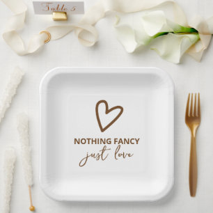 Nichts Extravagant nur Liebe Retro 70er Hochzeit Pappteller