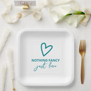 Nichts Extravagant nur Liebe Retro 70er Hochzeit Pappteller
