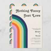 Nichts Extravagant nur Liebe Retro 70er Rainbow We Einladung (Vorne/Hinten)