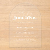 Nichts Extravagant nur Liebe Retro Groovy Arch Wed Acryleinladungen (Vorderseite)