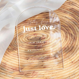 Nichts Extravagant nur Liebe Retro Groovy Arch Wed Acryleinladungen