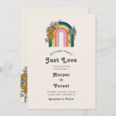 Nichts Extravagant nur Liebe Retro Hochzeit Einladung (Vorne/Hinten)